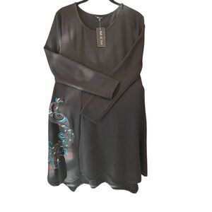 Yak & Yeti Embroidered knit dress NWT